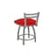 Holland Bar Stool Co 18" Low Back Swivel Vanity Stool, Nickel Finish, Canter Red Seat 41118AN011 - alternate 3